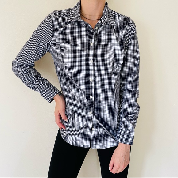 ST John’s Bay plaid wrinkle free 100% Cotton button down shirt top - Picture 3 of 8